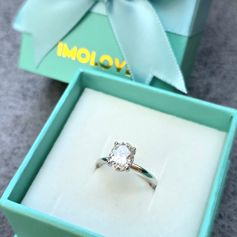 Silver Moissanite Solitaire Ring